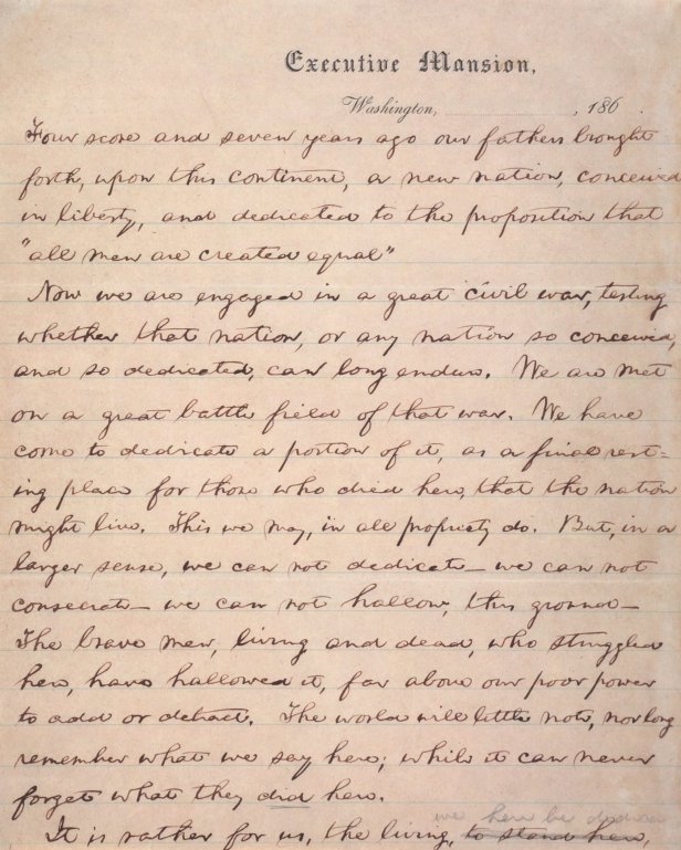 Nicolay copy Gettysburg address