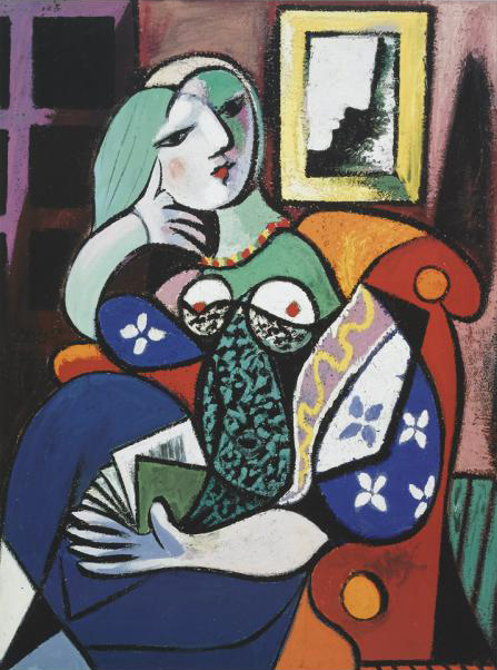 picasso woman with book
